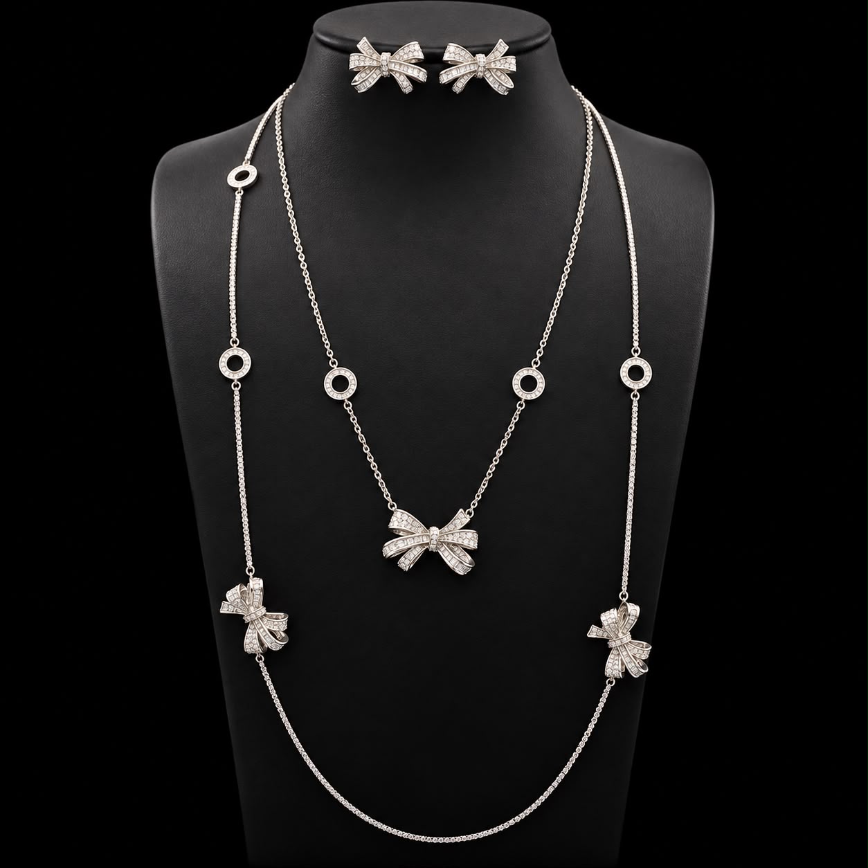 Ribbon Grace Long Chain Zircon Set  4