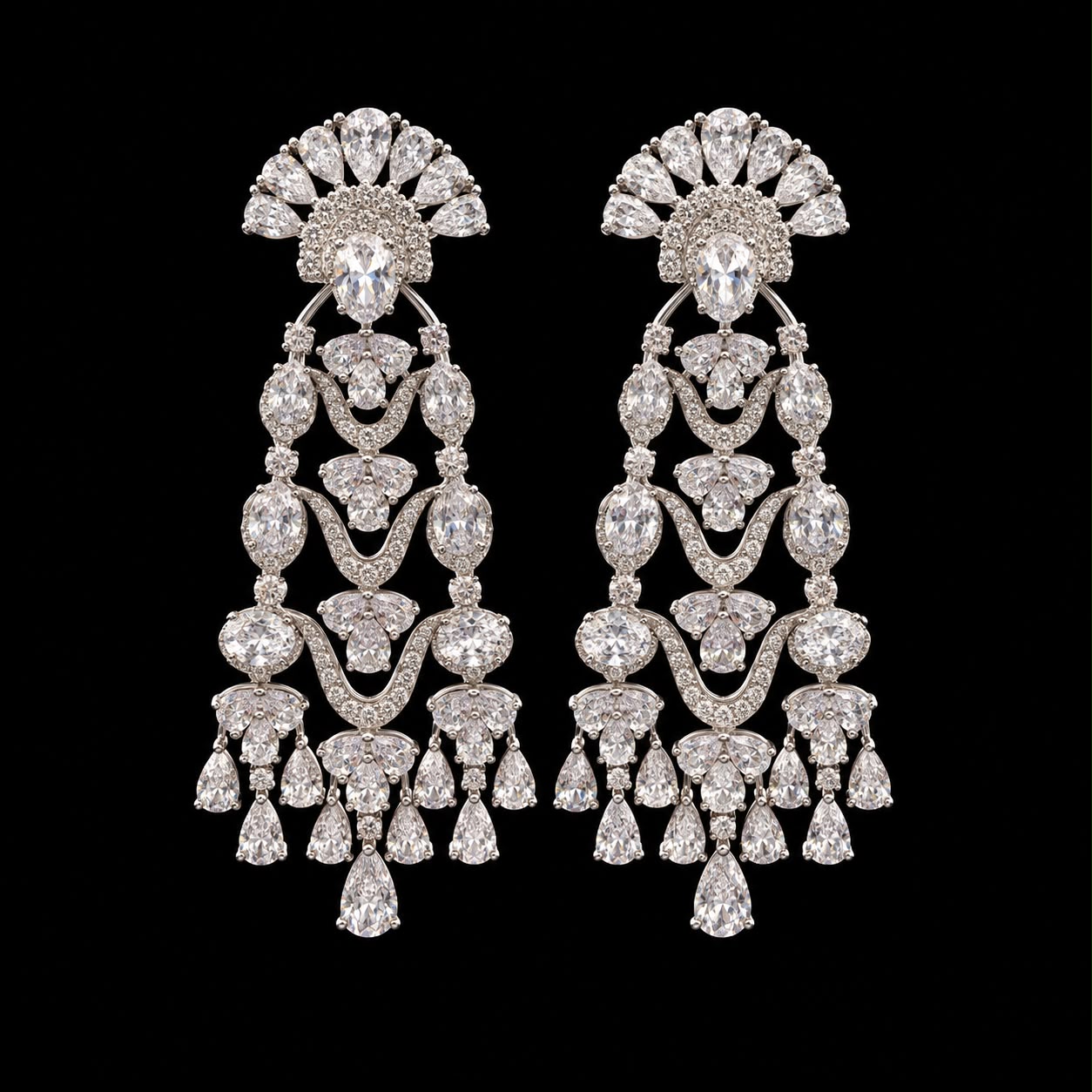 Royal Sparkling Zircon Bridal Necklace Set 5