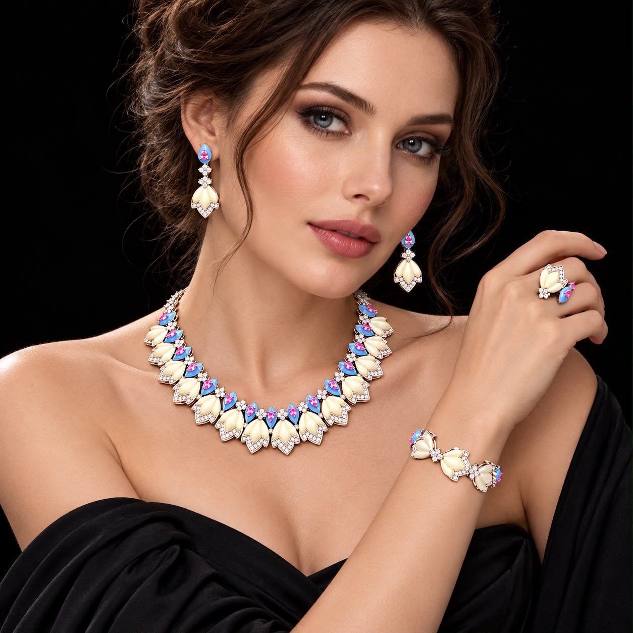 Ethereal Lotus Zircon Set