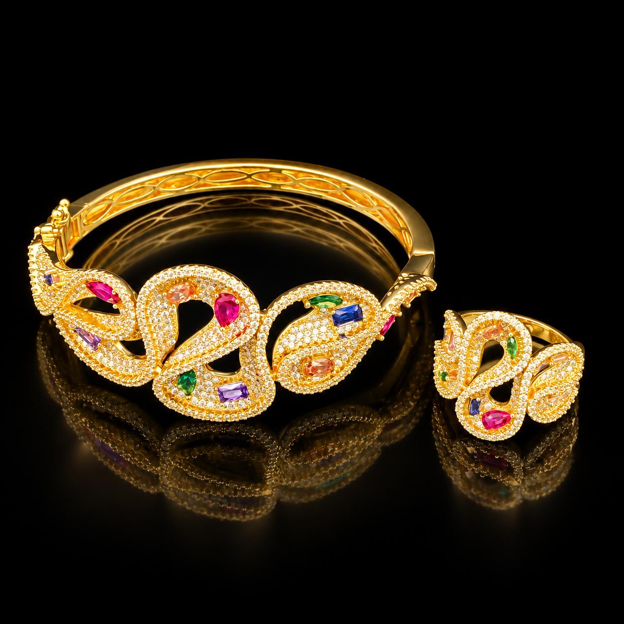 Ribbon Radiance Zircon Bangle & Ring Set