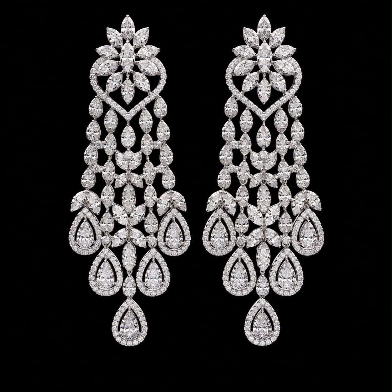 Imperial Marquise Zircon Chandelier Earrings