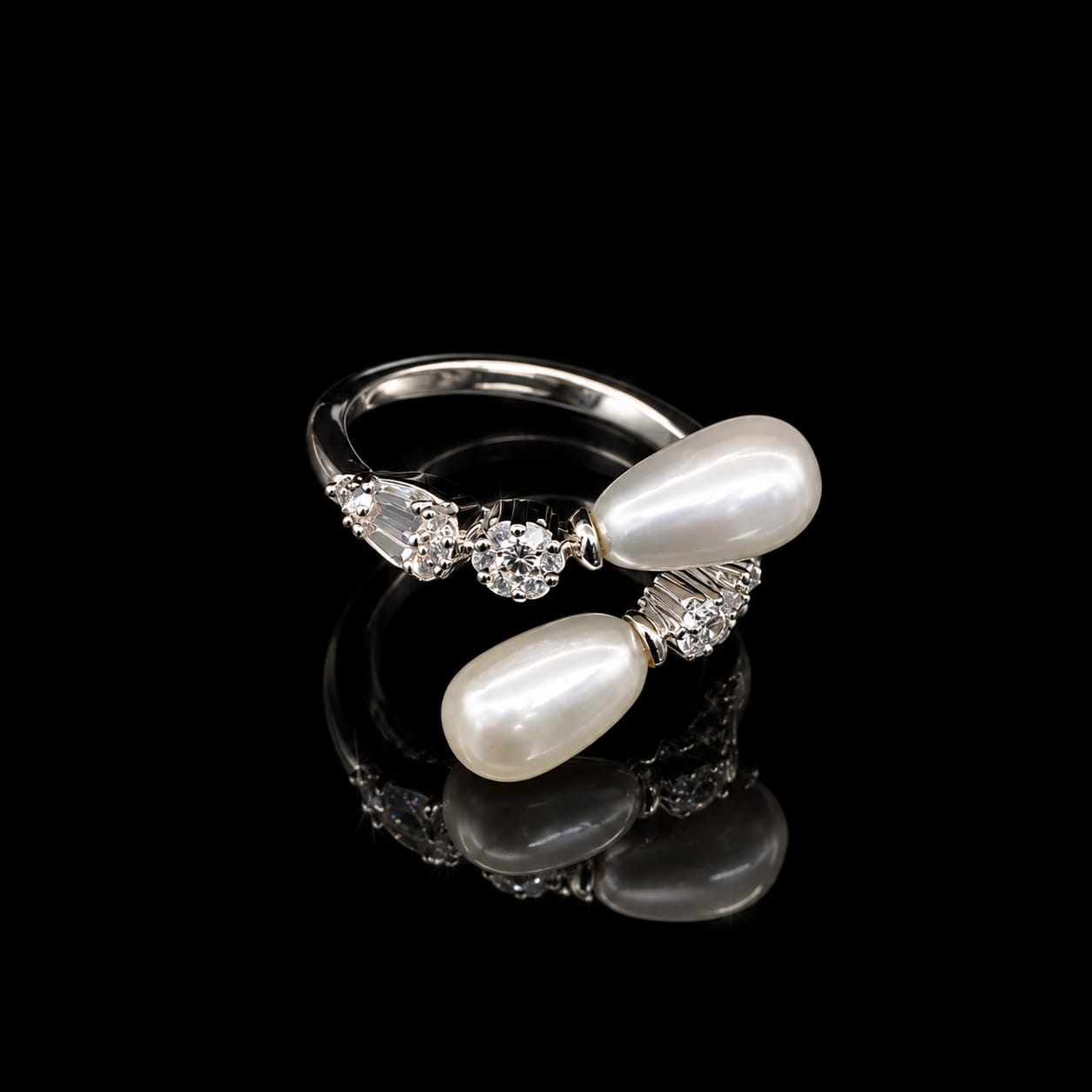 Royal Pear-Cut Cubic Zirconia & Pearl Jewelry Set 5