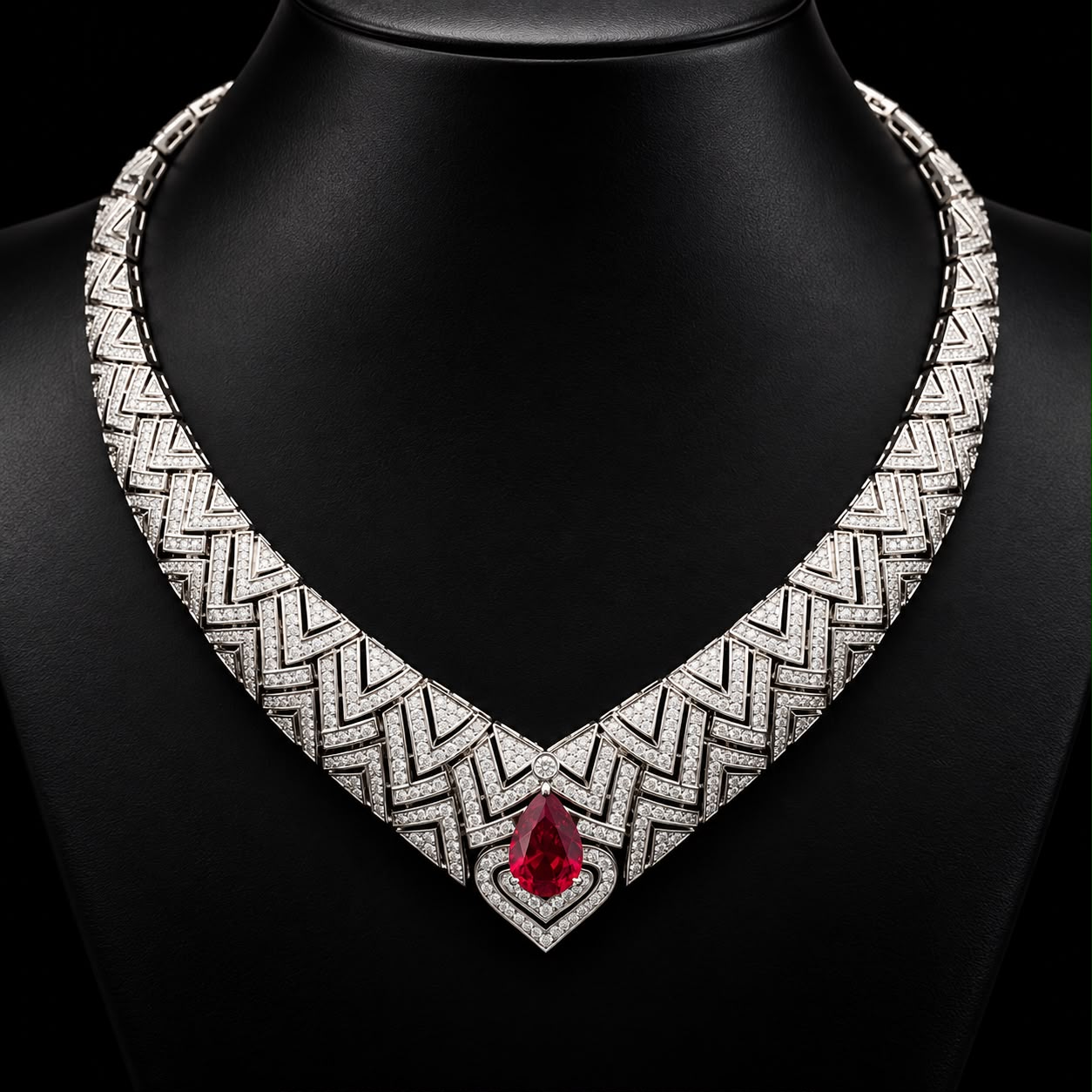 Royal Crimson Zircon Full Bridal Jewellery Set 3