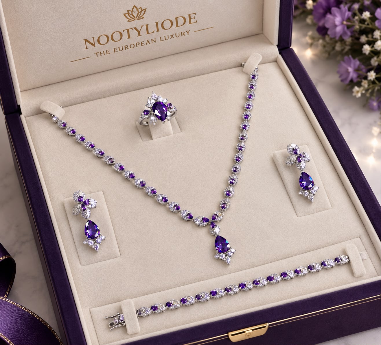 Luxury Cubic Zirconia Full Jewelry Set 4