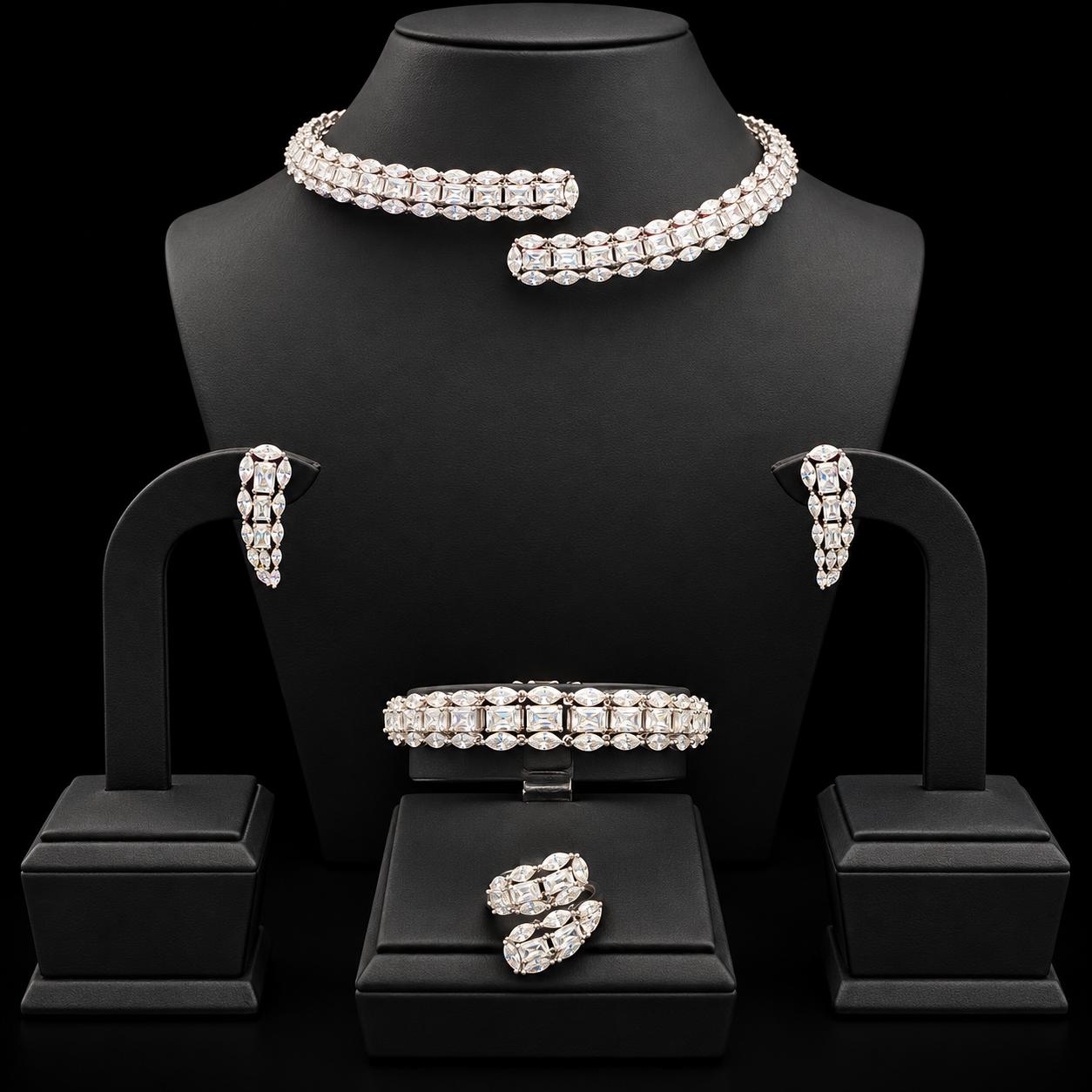 Crystal Wrap Zircon Choker Set
