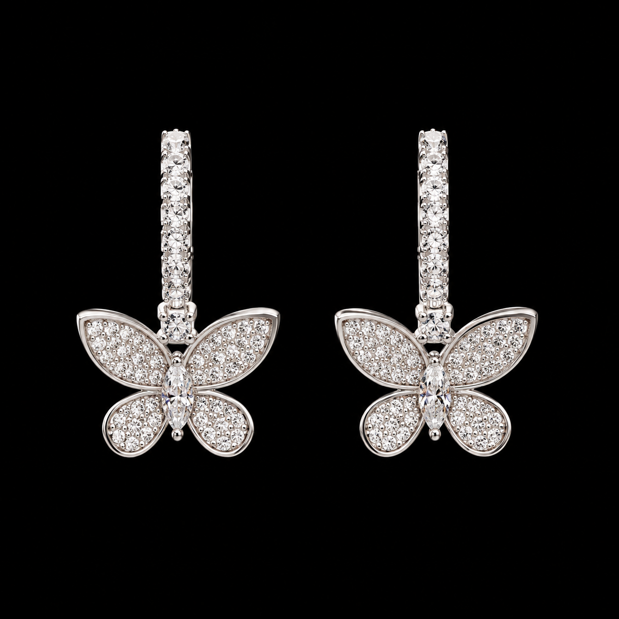 Sparkling Butterfly Cubic Zirconia Choker Jewelry Set 4