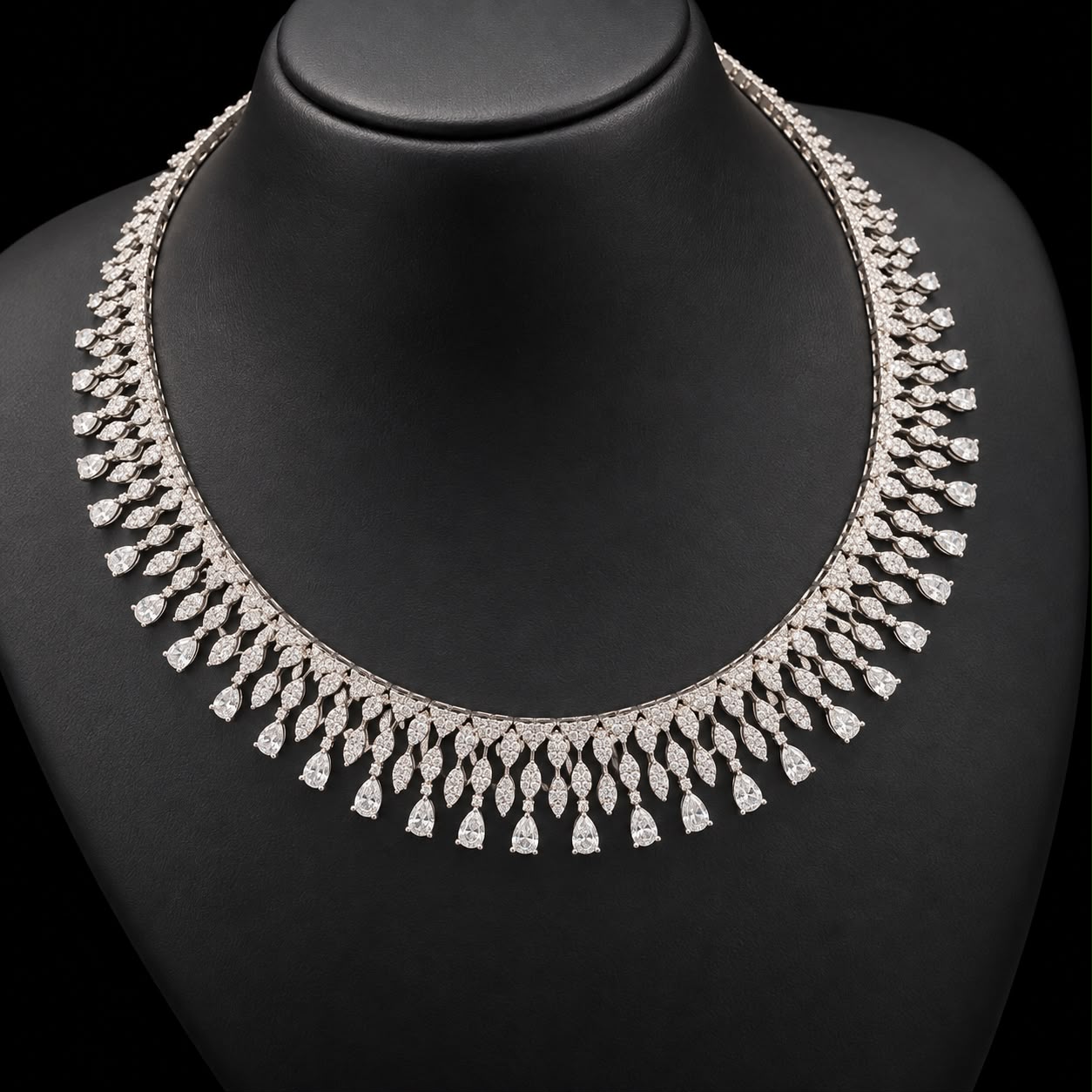 Royal Crystal Zircon Floral Jewelry Set (Necklace, Earrings, Bracelet & Ring) 2