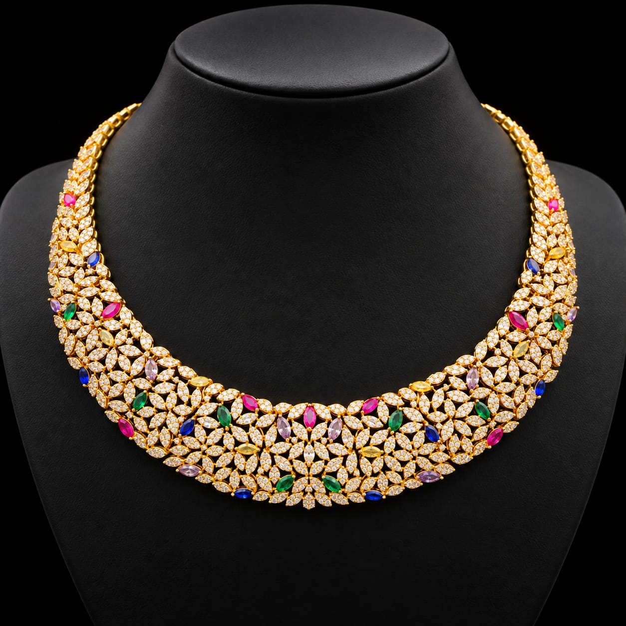 Vibrant Floral Lattice Zircon Jewelry Set 2