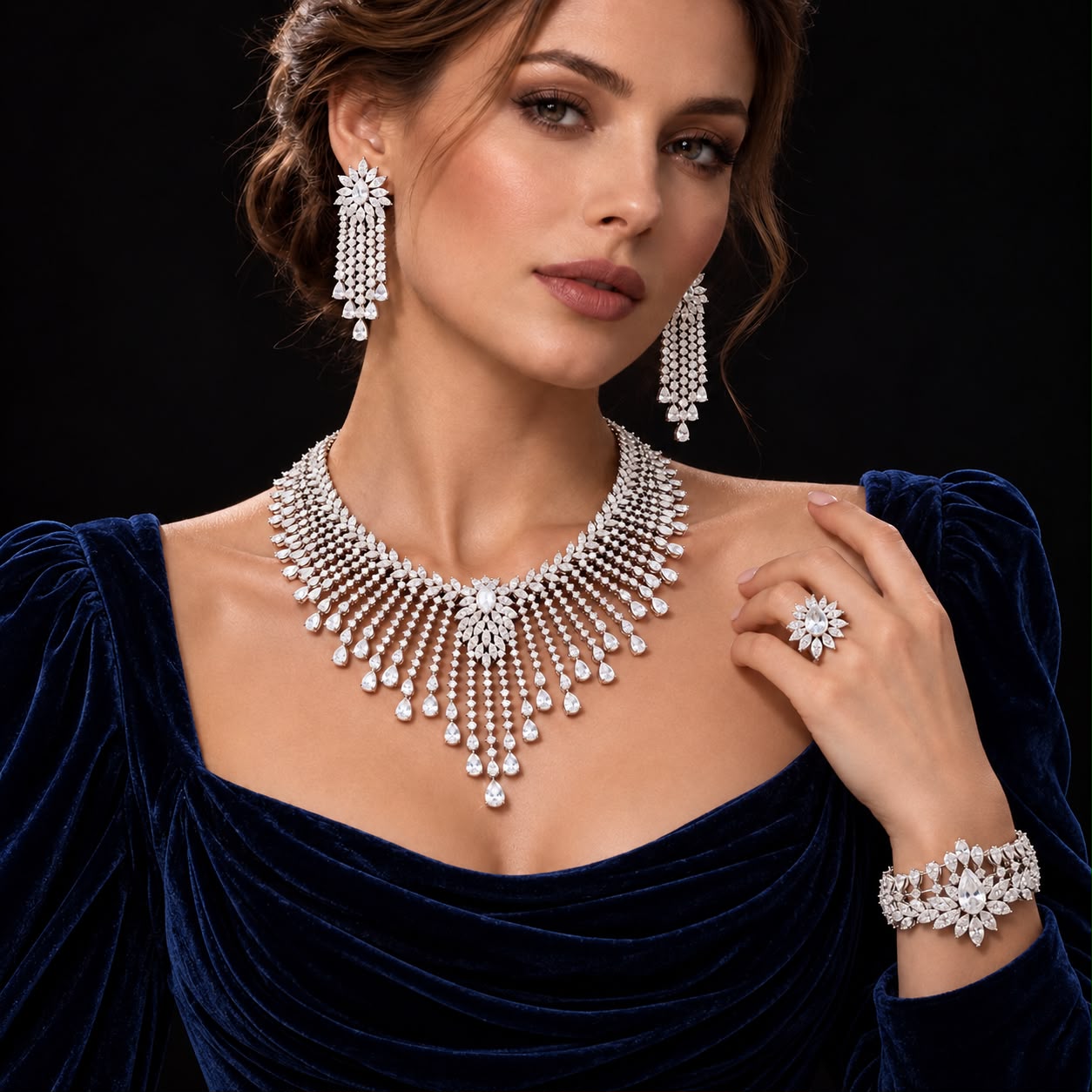 Royal Waterfall Bridal Jewellery Set