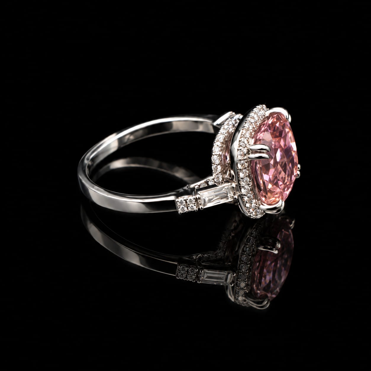 Blush Radiance Cushion Cut Halo Ring 2