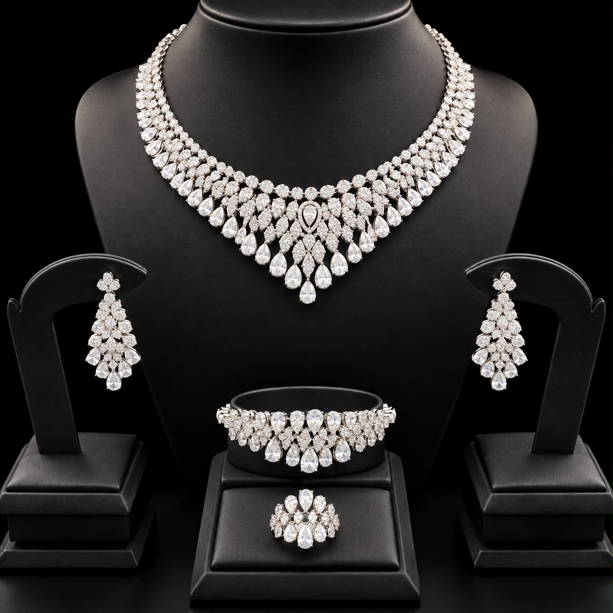 Lumina Cascade Zircon Bridal Set 2