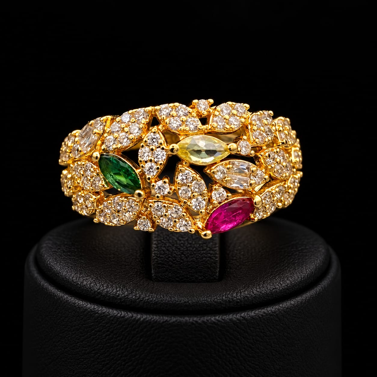 Vibrant Floral Lattice Zircon Jewelry Set 5