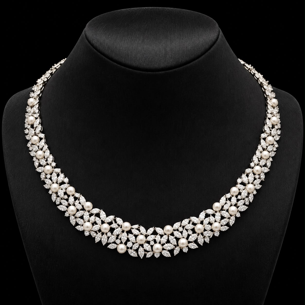 Pearl Bloom Zircon Jewellery Set 2