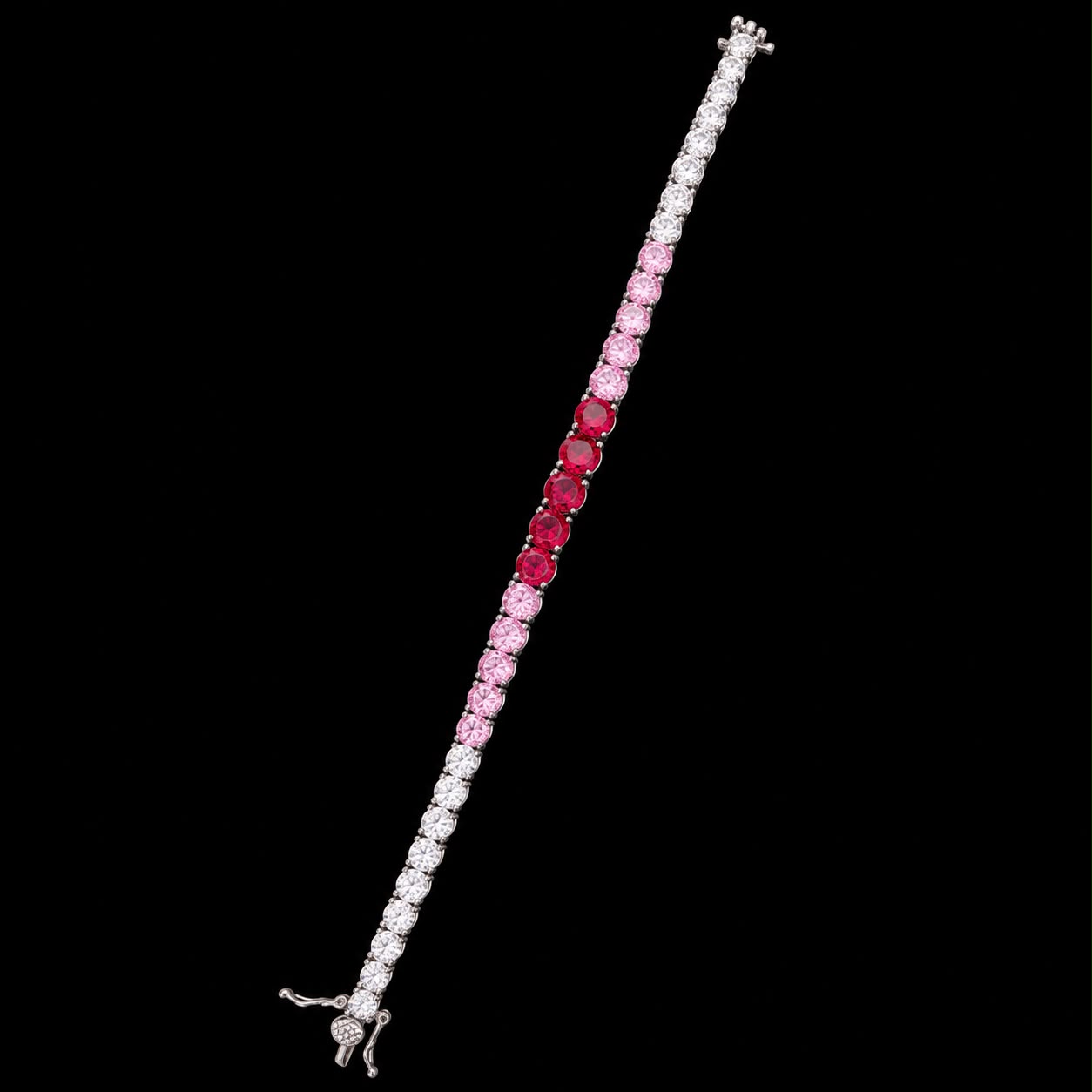 Pink & Red Gradient Zircon Tennis Jewellery Set 5