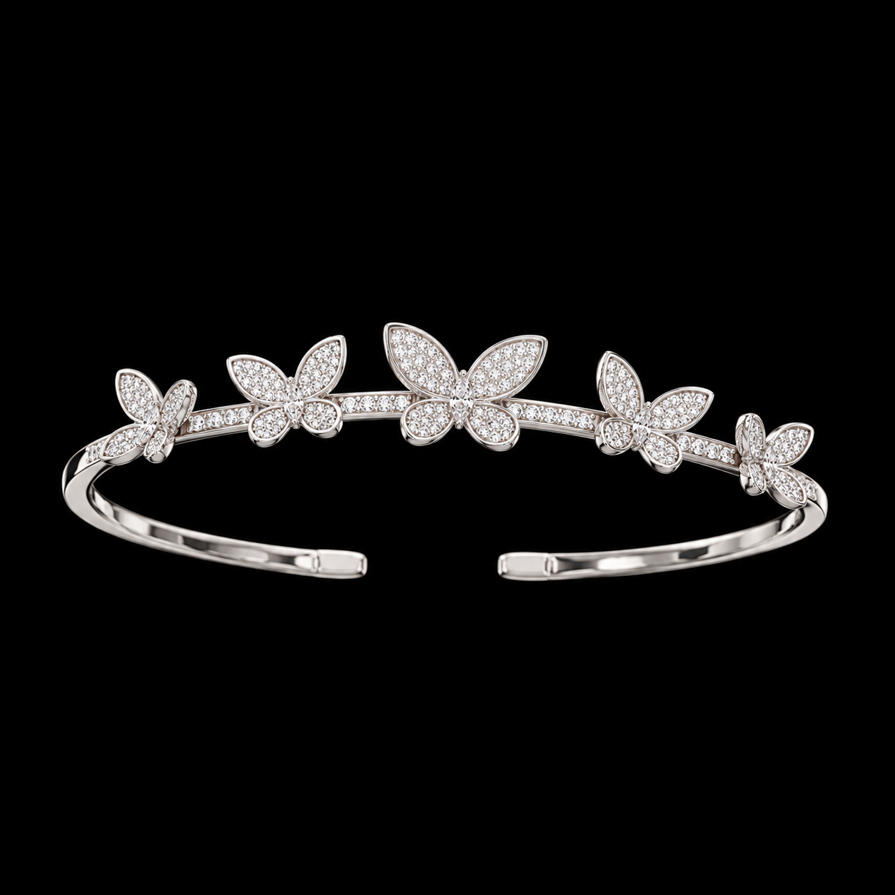 Sparkling Butterfly Cubic Zirconia Choker Jewelry Set 5