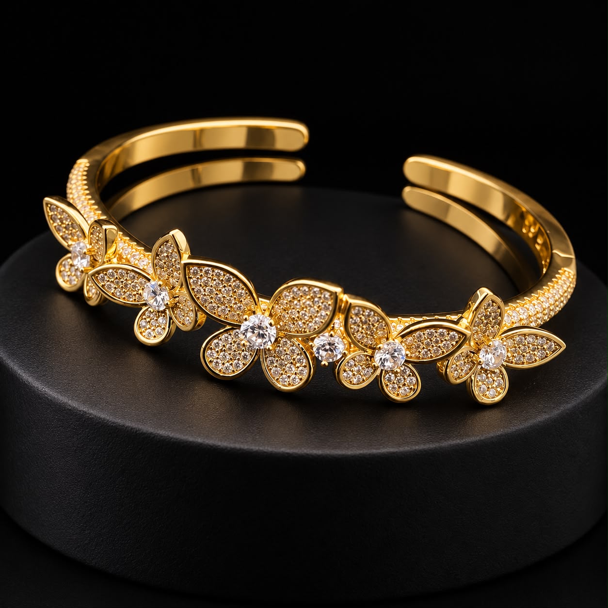 Floral Charm Zircon Choker Set 4