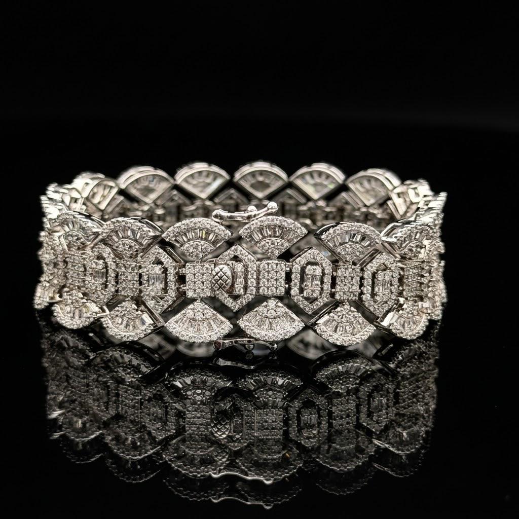 Zircon Fan Statement Bracelet 3