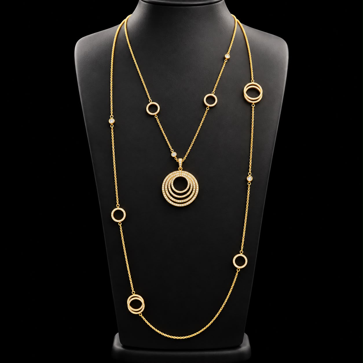Halo Zircon Long Chain Set 2