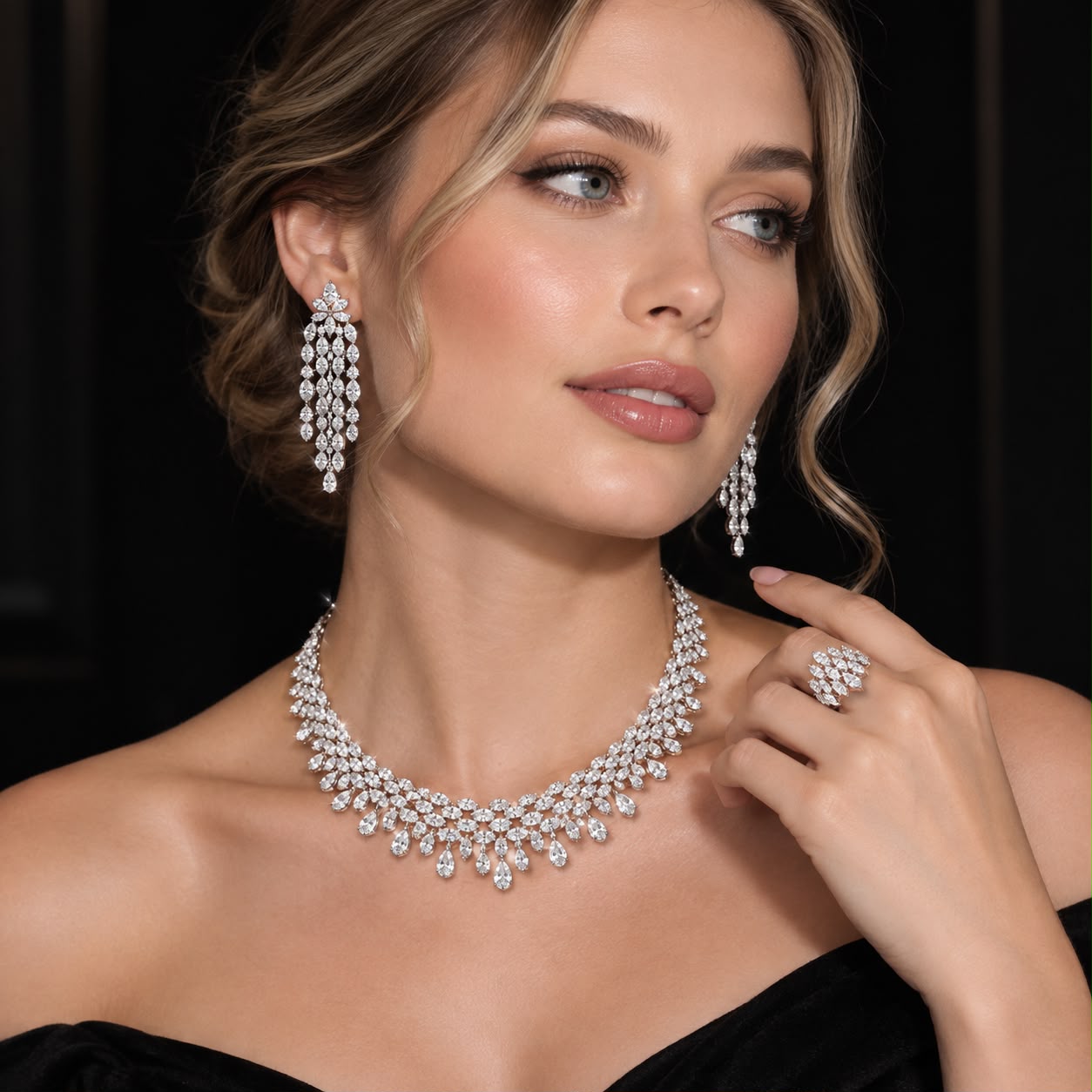 Imperial Zircon Bridal Necklace Set