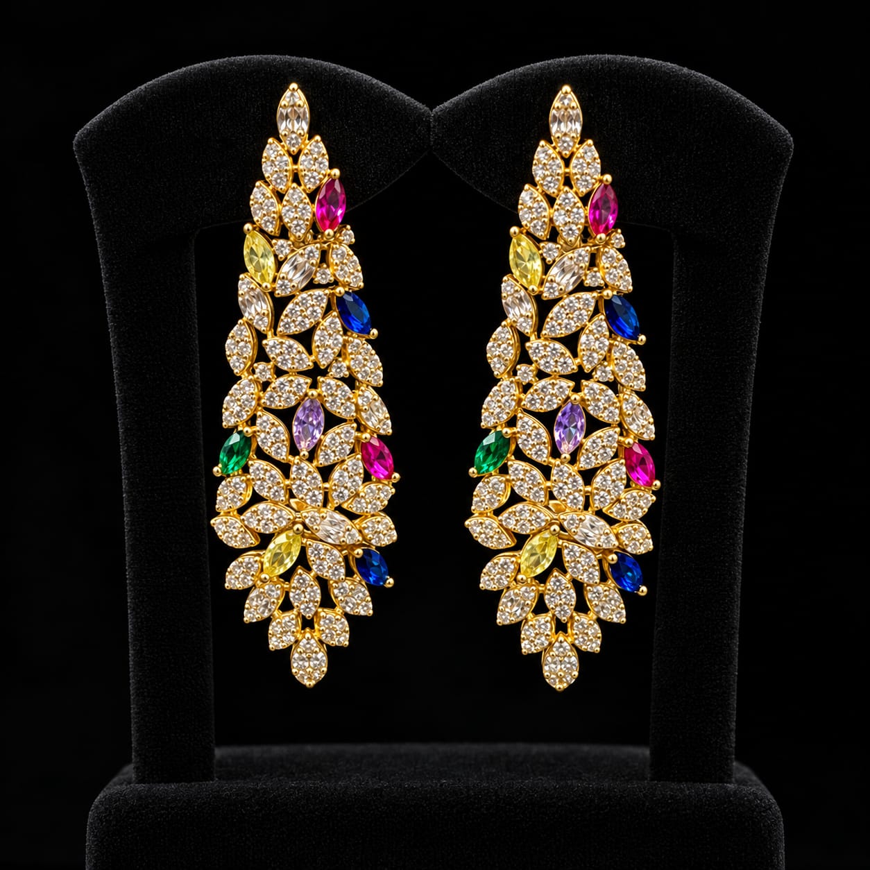 Vibrant Floral Lattice Zircon Jewelry Set 3