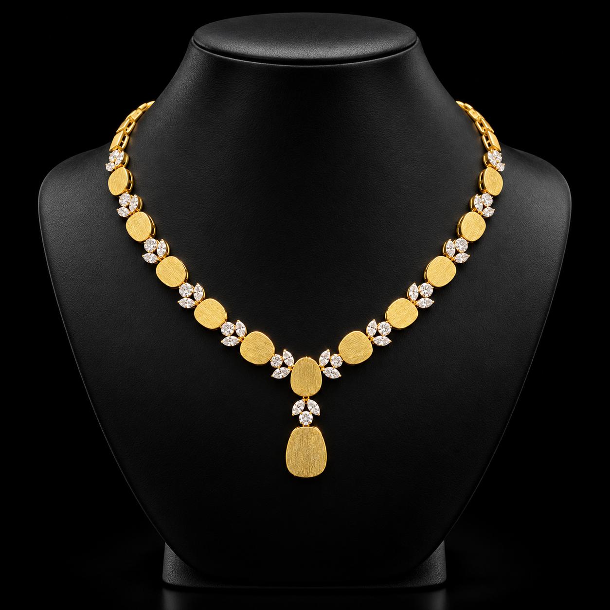 Leaf & Glow Zircon Jewellery Set 2
