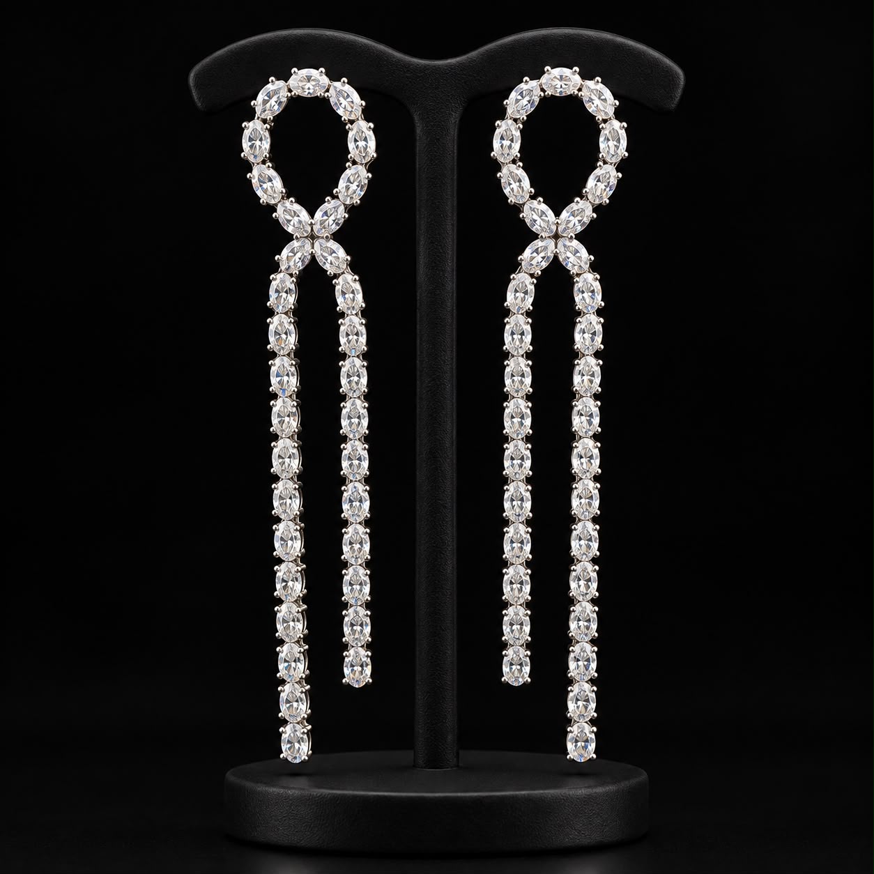  Sparkling Loop Zircon Earrings