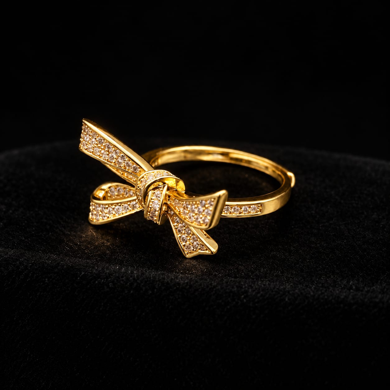Zircon Bow Ring (Silver & Gold) 2