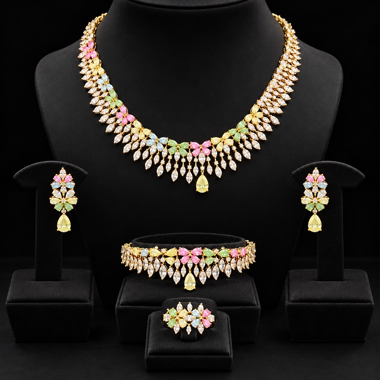 Butterfly Gleam Zircon Jewellery Set
