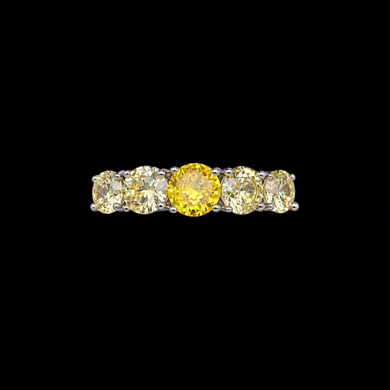 Radiant Yellow & White Cubic Zirconia Tennis Jewelry Set 6