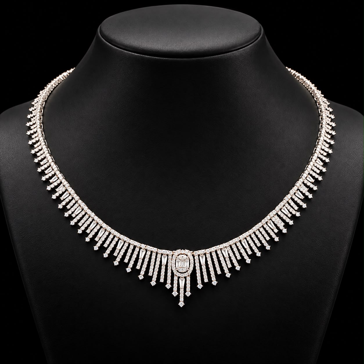 Sunburst Zircon Statement Necklace Set 3