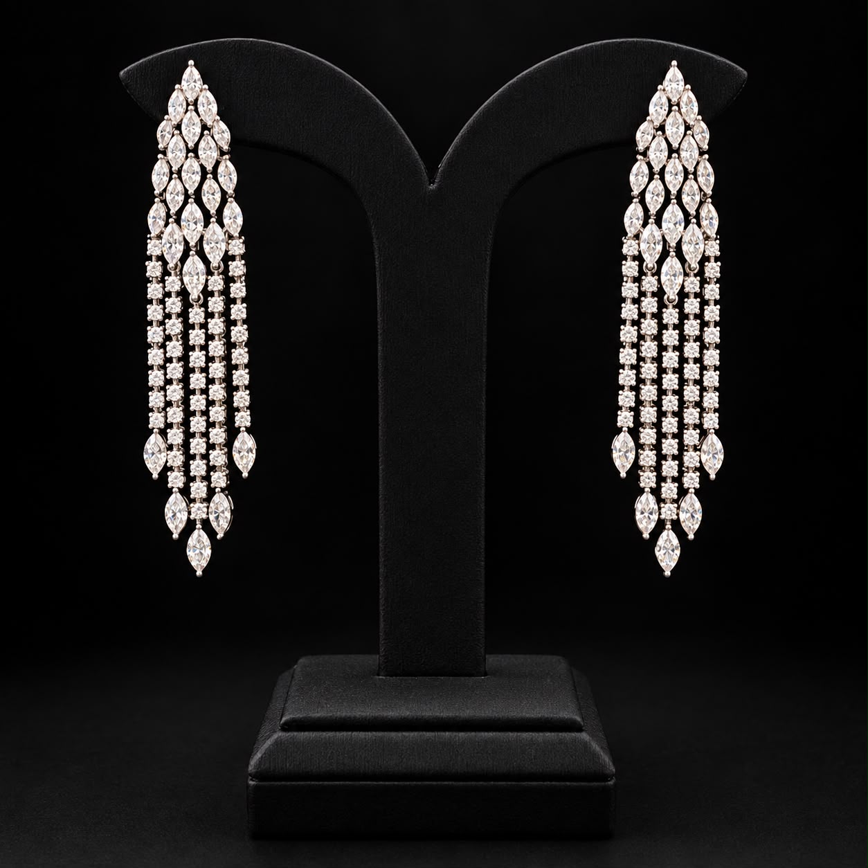Lustre Tassel Zircon Earrings 