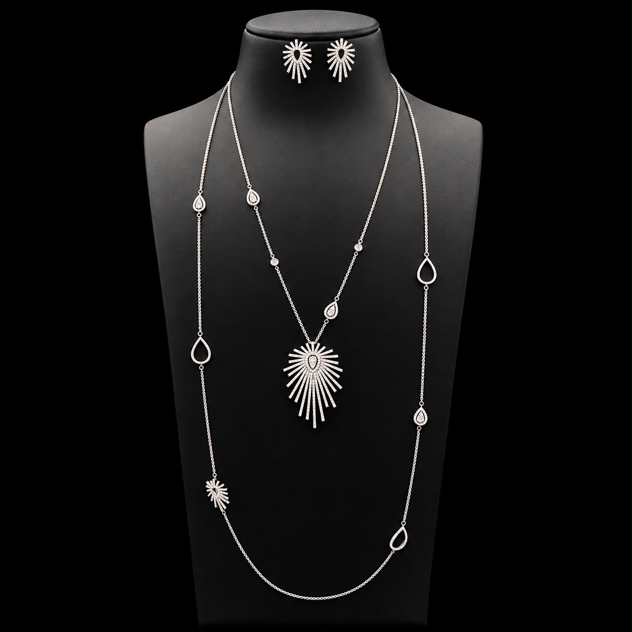  Gleaming Long Chain Zircon Set 4