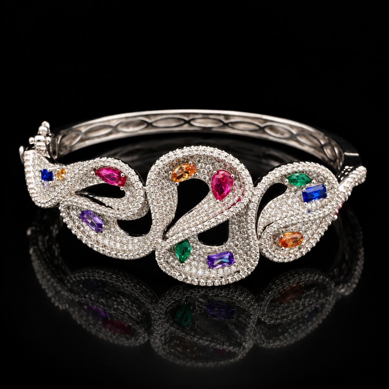 Ribbon Radiance Zircon Bangle & Ring Set 5