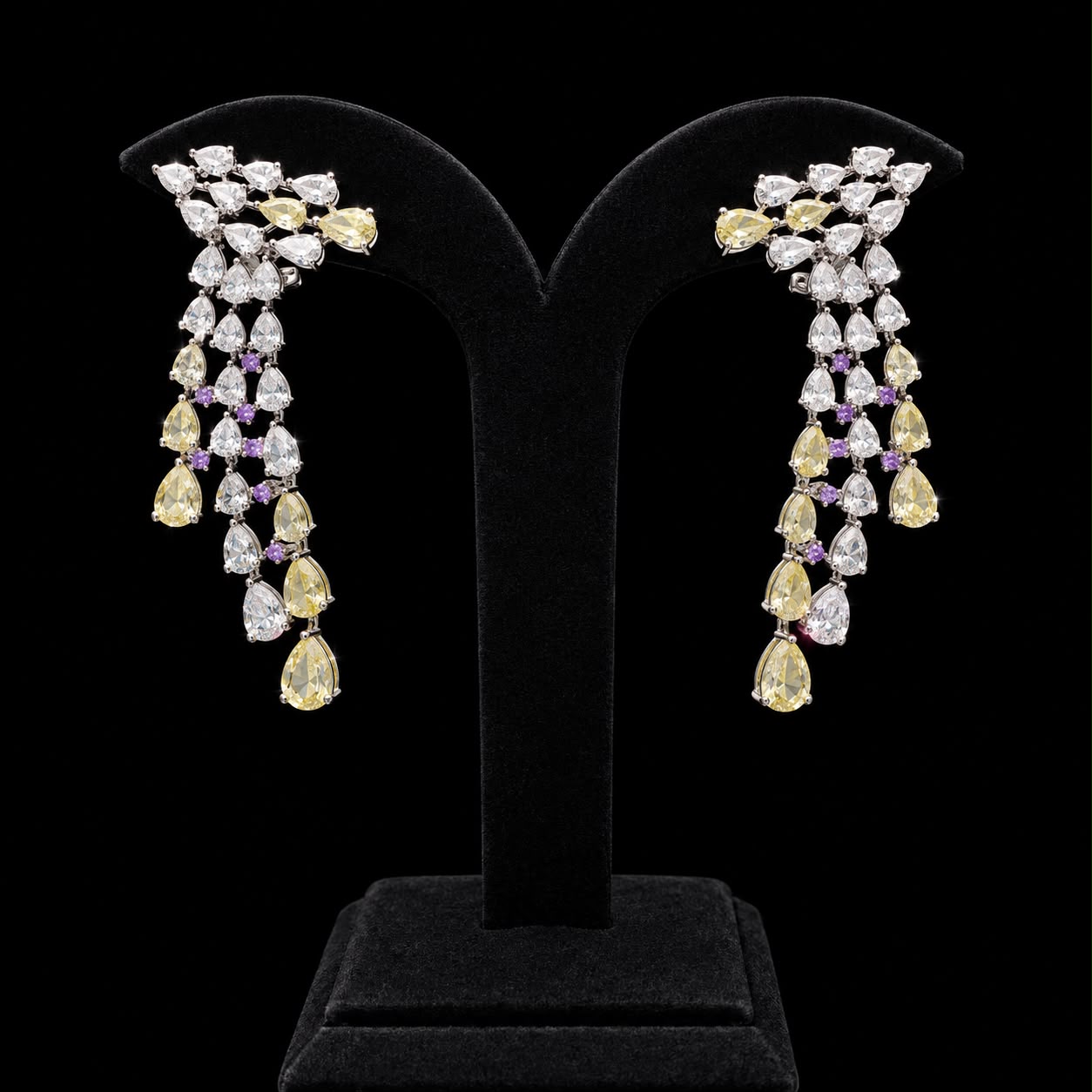 Amethyst & Canary Yellow Bridal Jewellery Set 4