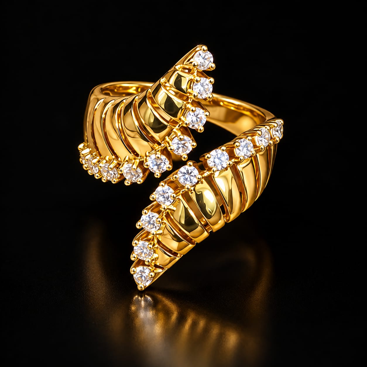 Aurelia Wave Gold-Tone Zircon Jewellery Set 5