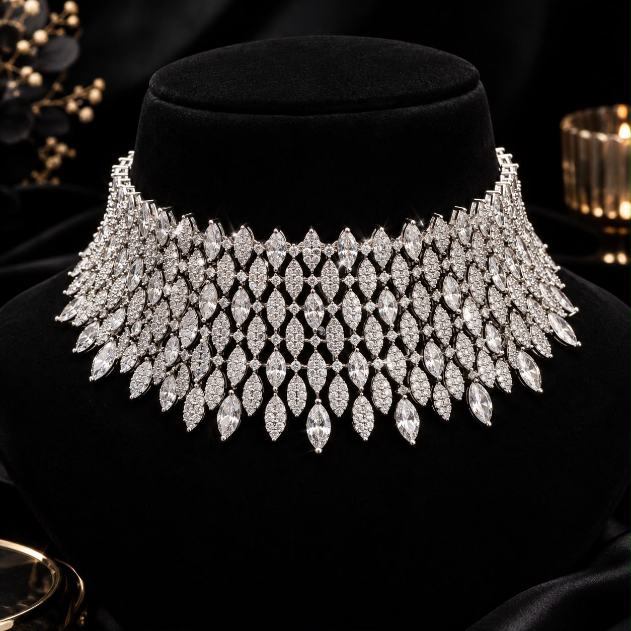 Sparkling Marquise Zircon Choker Set 3