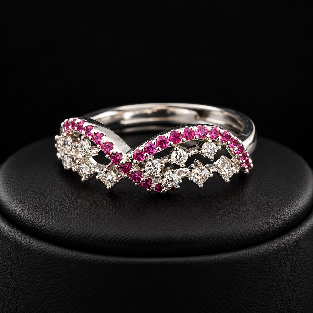 Fuchsia Wave Zircon Statement Jewellery Set 6