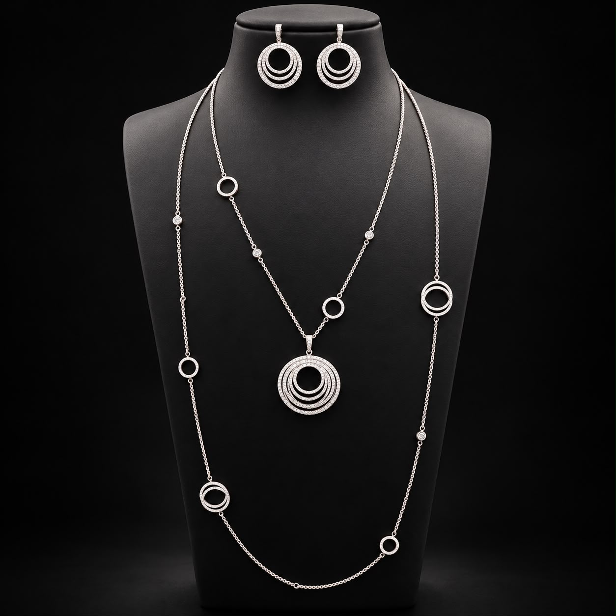 Halo Zircon Long Chain Set 4