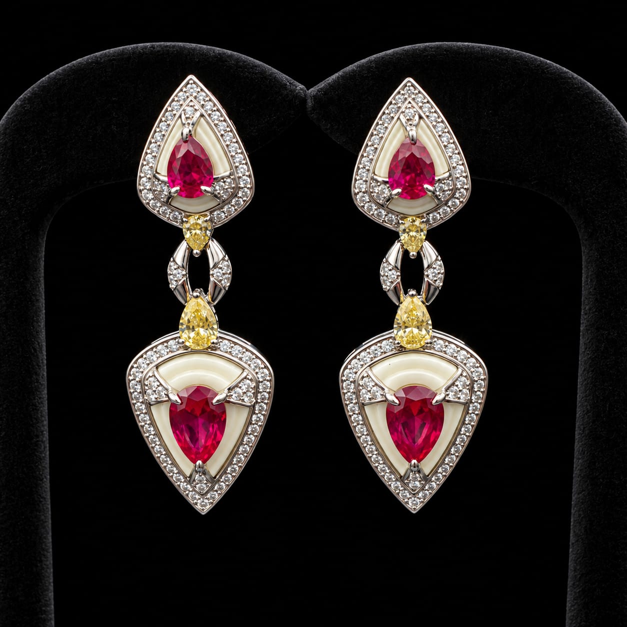 Ruby Red Geometric Jewelry Set 4