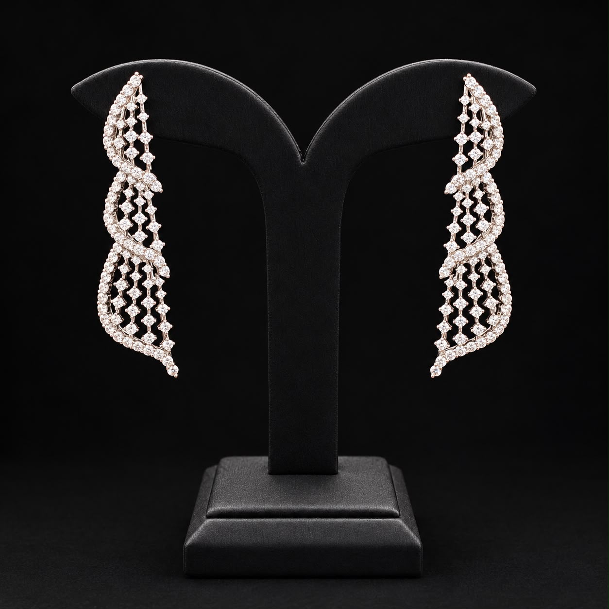 Twirling Grace Zircon Earrings 2
