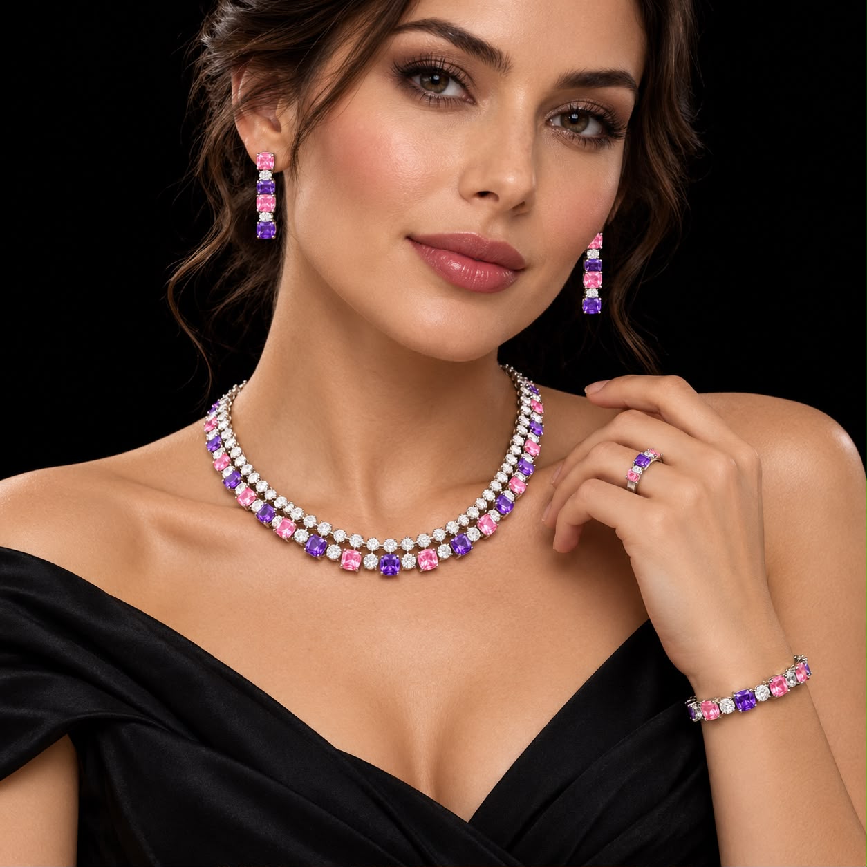Rose & Amethyst Zircon Set