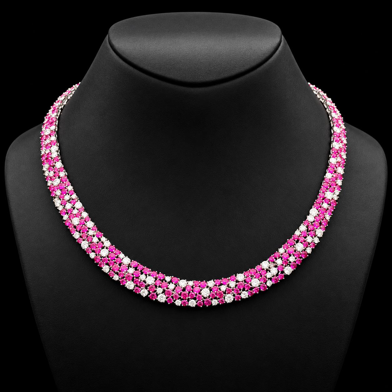 Rosy Spark Zircon Jewellery Set 2