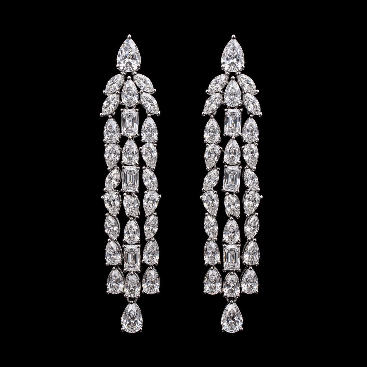 Grand Silver Zircon Choker Set 3