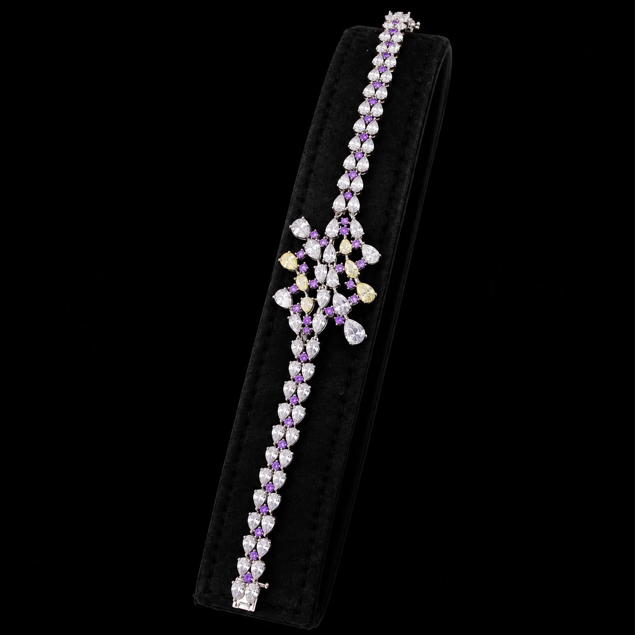 Amethyst & Canary Yellow Bridal Jewellery Set 5