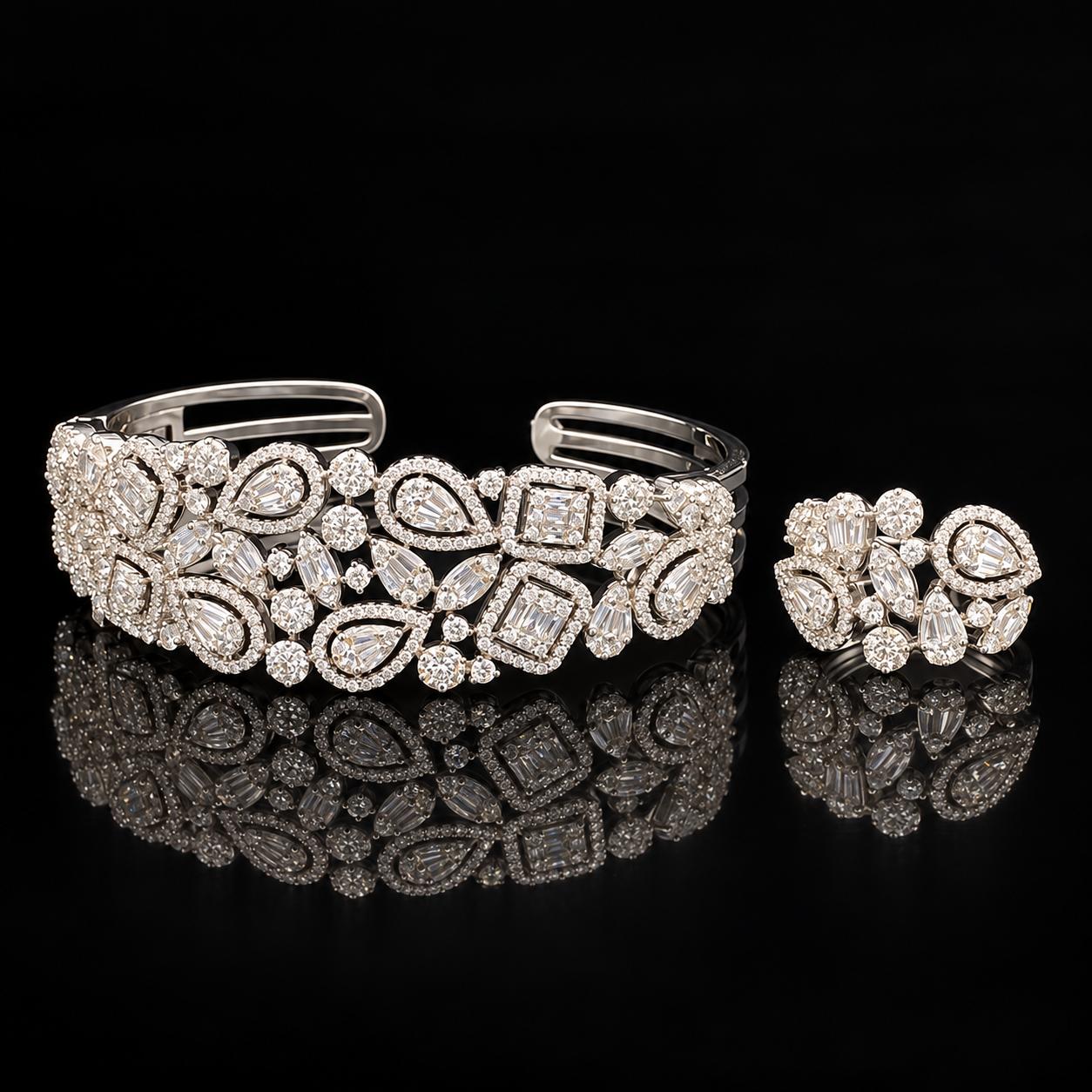 Sparkle Mix Zircon Bangle & Ring Set 4