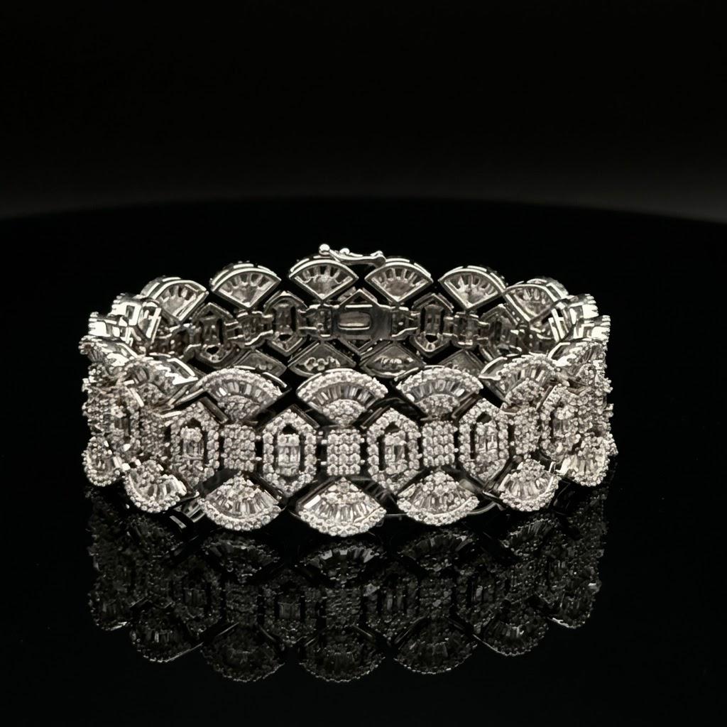 Zircon Fan Statement Bracelet