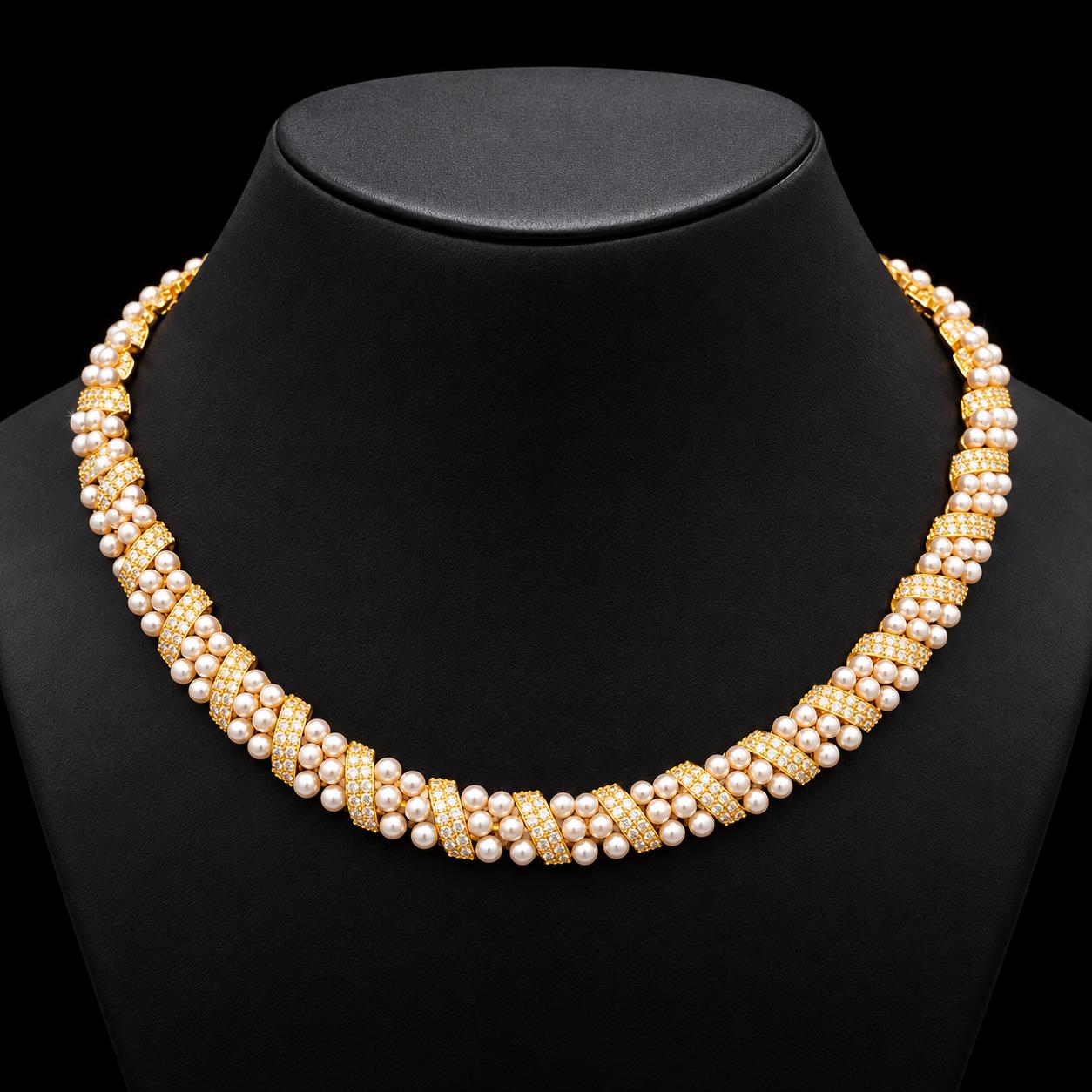 Pearl Twist Zircon Jewellery Set 2