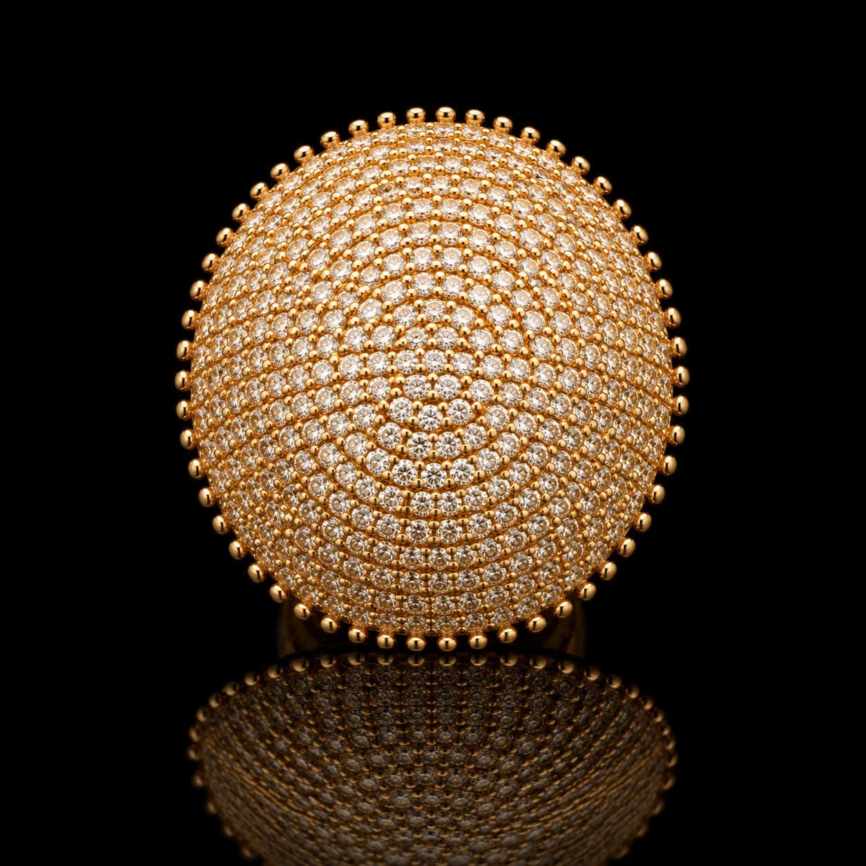 Sparkling Dome Zircon Cocktail Ring