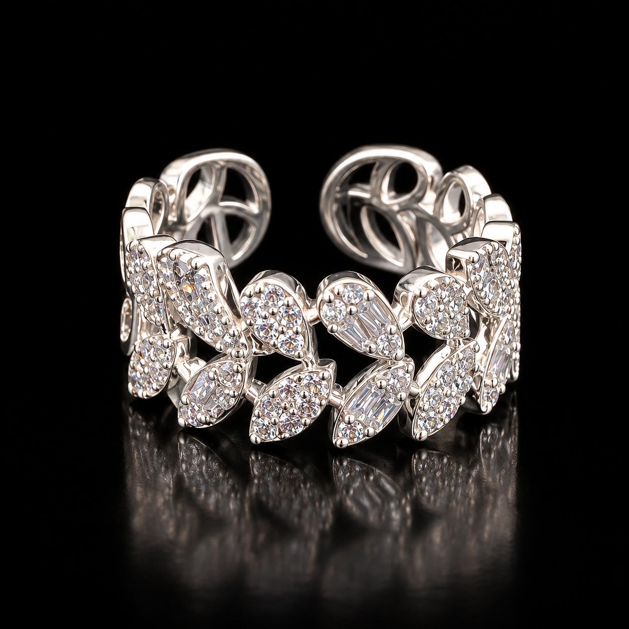  Leaf Melody Zircon Bangle & Ring Set 6