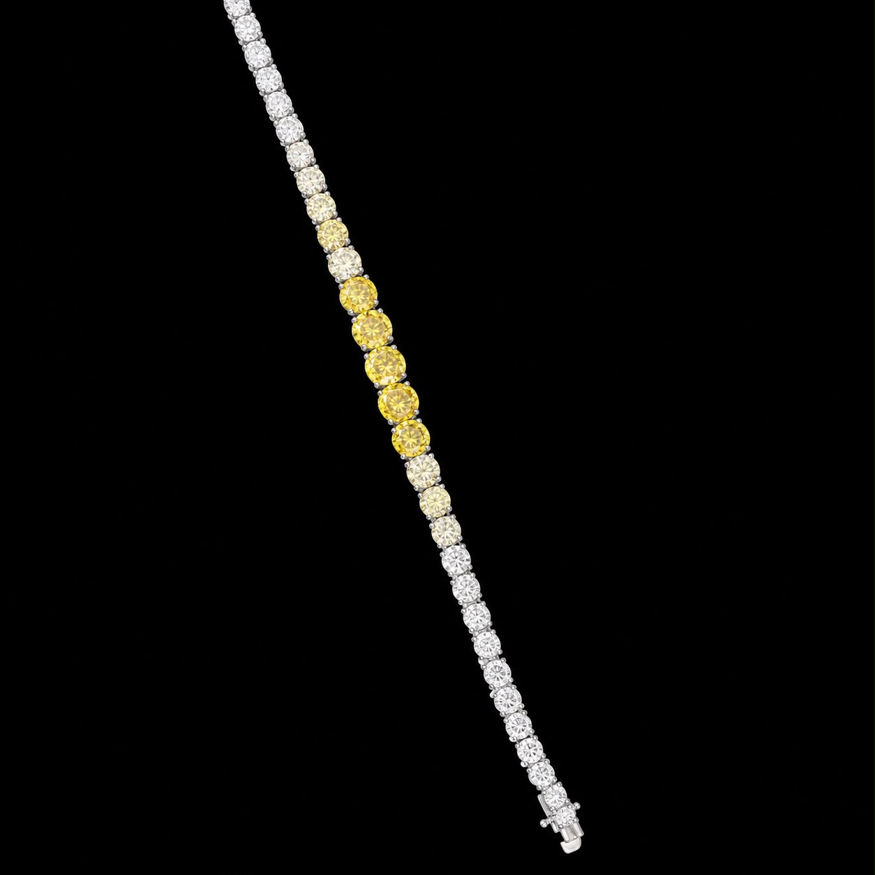 Radiant Yellow & White Cubic Zirconia Tennis Jewelry Set 5